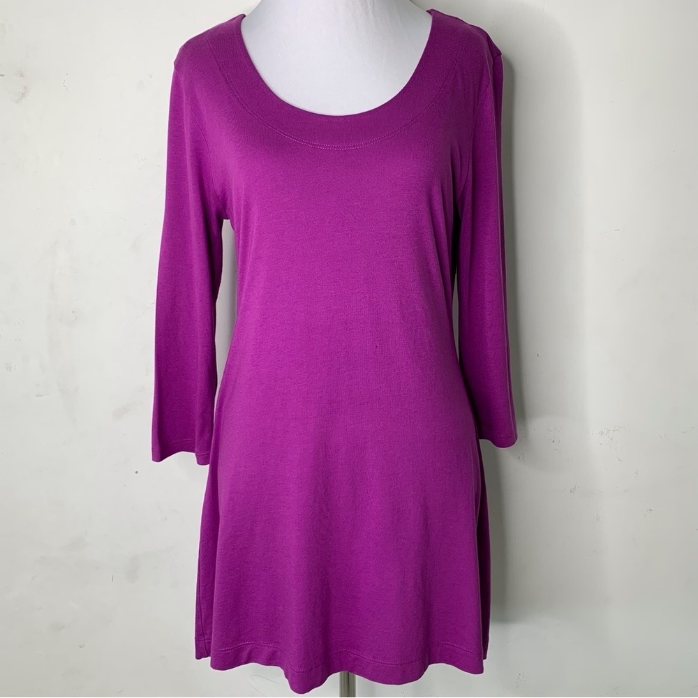 Peruvian Connection Women's Purple Long Sleeve Tunic Shirt Size XS